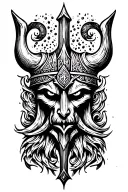 danish Viking symbol surrounded tattoo design idea
