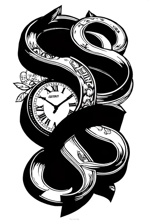 time is money tattoo design idea