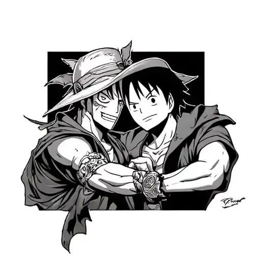 one piece Zoro luffy ace tattoo design idea