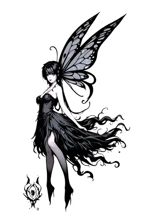 Fairy Goth Anime tattoo design idea
