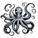 Poseidon Octopus tattoo design idea