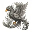 phoenix rising from the ashes tattoo design idea