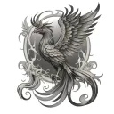 phoenix rising from the ashes tattoo design idea