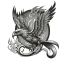 phoenix rising from the ashes tattoo design idea