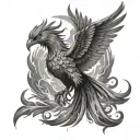 phoenix rising from the ashes tattoo design idea