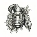 f1 grenade tattoo design idea