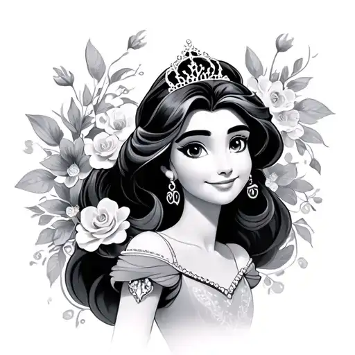disney princess tattoo design idea
