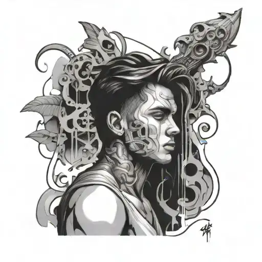 I need a tattoo that represents a boy who solves his own problems. It must impose anger but also self-esteem. It has to  tattoo design idea