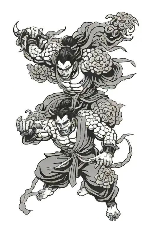 raijin and fujin tattoo design idea