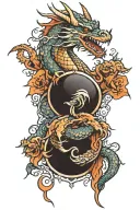 dragon earth jupiter tattoo design idea