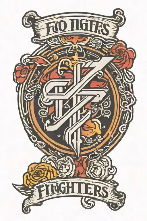 Foo fighters logo combined tattoo design idea