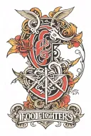 Foo fighters logo combined tattoo design idea