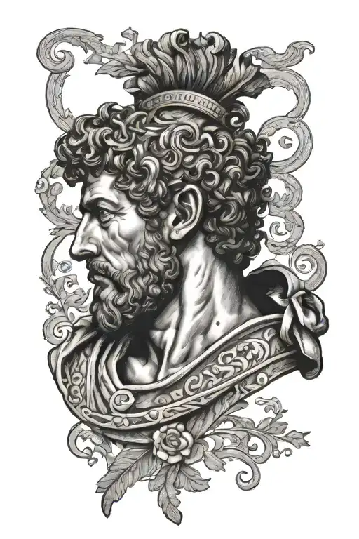 Roman literature book Marcus aurelius tattoo design idea