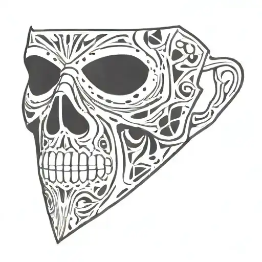 ski mask with a skelton mouth tattoo design idea