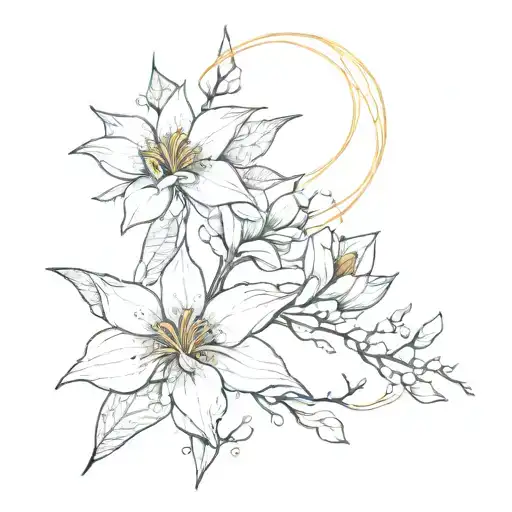 Kintsugi flower tattoo design idea