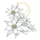 Kintsugi flower tattoo design idea