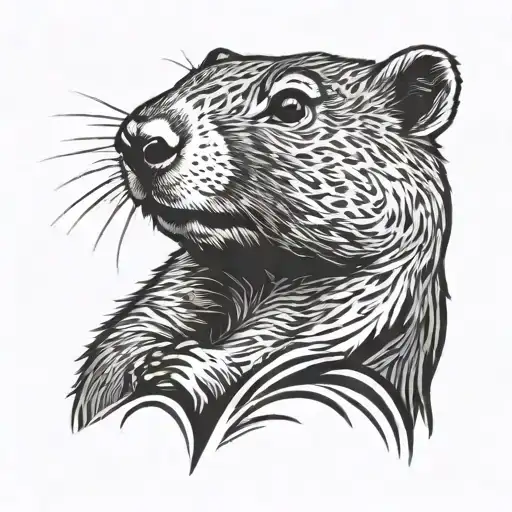 Groundhog tattoo design idea