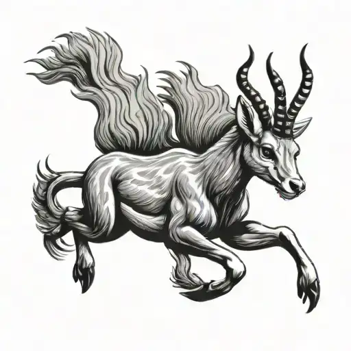 running gazelle tattoo design idea