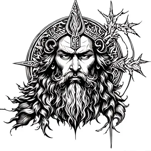 Perun is a gro-farm God in Slavic mythology, the patron saint of the prince and squads in the ancient Russian pagan pantheon. tattoo design idea