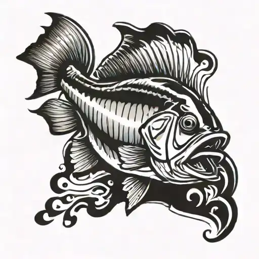 striped bass fish tattoo design idea