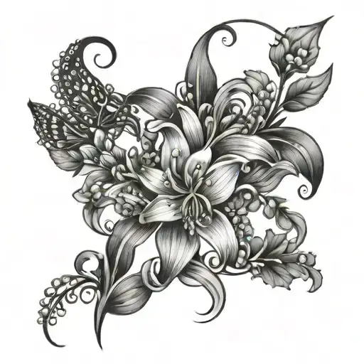 Gemini sun, Virgo moon, Gemini rising Lilly of the valley flower life path number 11 tattoo design idea