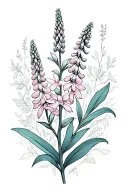 lupine flower with long stem tattoo design idea