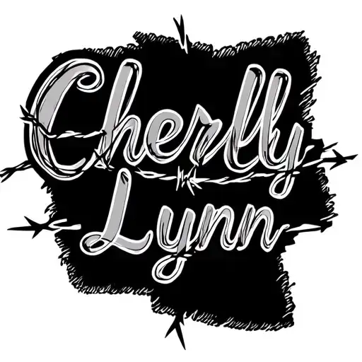"Cheryl-Lynn" barbed wire name tattoo horizontal line tattoo design idea