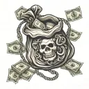 money bag tattoo design idea