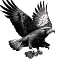 hawk flying tattoo design idea