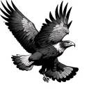 hawk flying tattoo design idea
