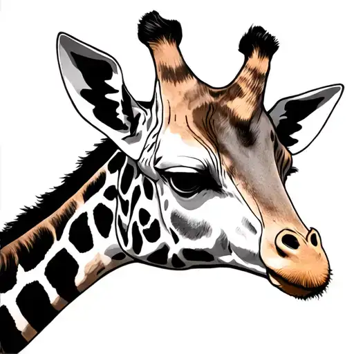 Fineline Tatto Giraffe tattoo design idea