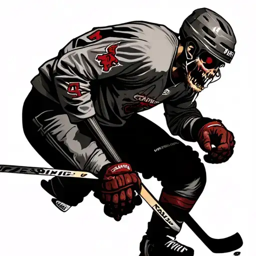 Zombie Hockey Player tattoo design idea