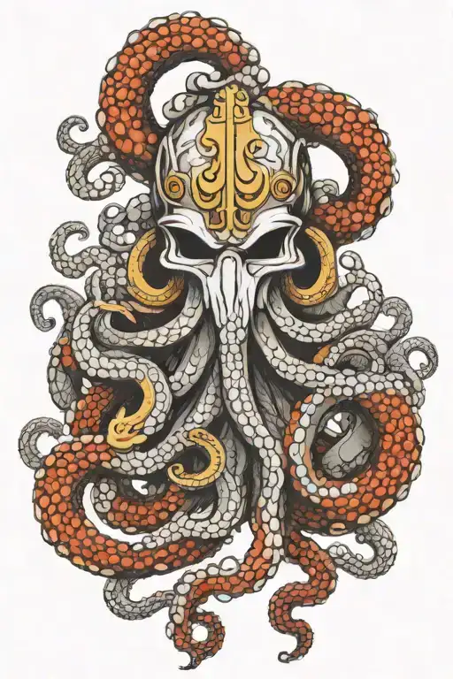 octopus with roman shields in each tentacle and a centurion helmet  tattoo design idea