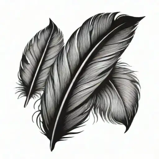 black swan feathers elegant tattoo design idea