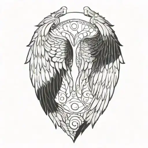 angel wings tattoo design idea