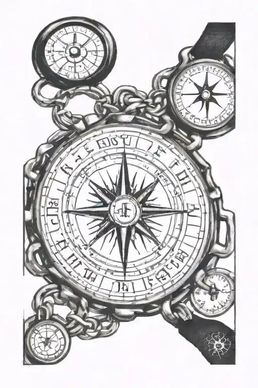 diabetes type 1 medical alert bracelet around compass tattoo design idea