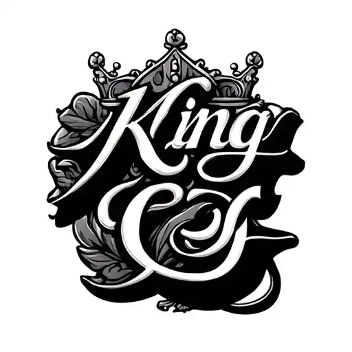 Text on a straight line say My king G tattoo design idea