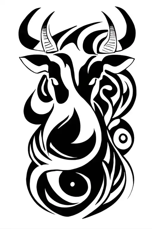 Combined Taurus And Aquarius tattoo design idea