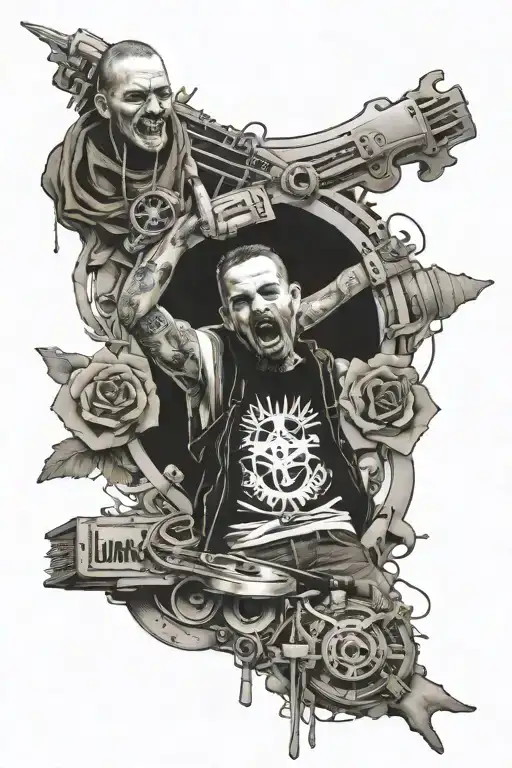 Linkin park music combine tattoo design idea