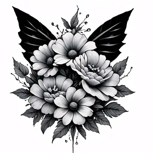 words Let them with flowers intertwined within tattoo design idea