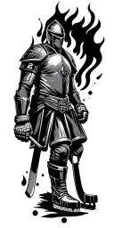 Golden KNight Hockey Las vegas City Burning tattoo design idea