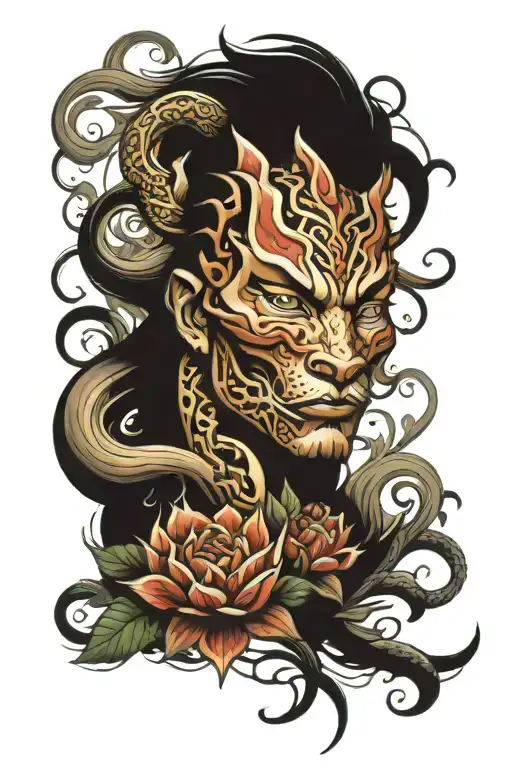 irezumi style sleeve tattoo design idea