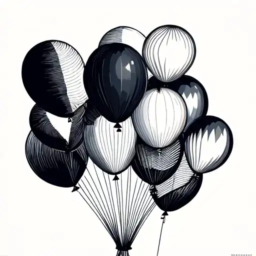 balloons tattoo design idea