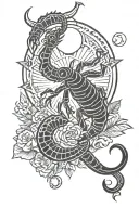 Scorpio moon rising Capricorn sun tattoo design idea