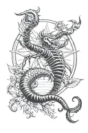 Scorpio moon rising Capricorn sun tattoo design idea