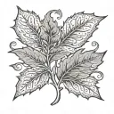 William Morris style fig leaf intertwined tattoo design idea