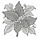 William Morris style fig leaf intertwined tattoo design idea