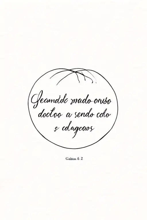 Illustration of the Biblical Verse Galatas 6: 2 in Spanish tattoo design idea