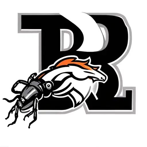 letter B, a junebug and the Denver bronco logo tattoo design idea