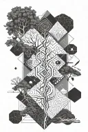 tree and the four elements  tattoo design idea